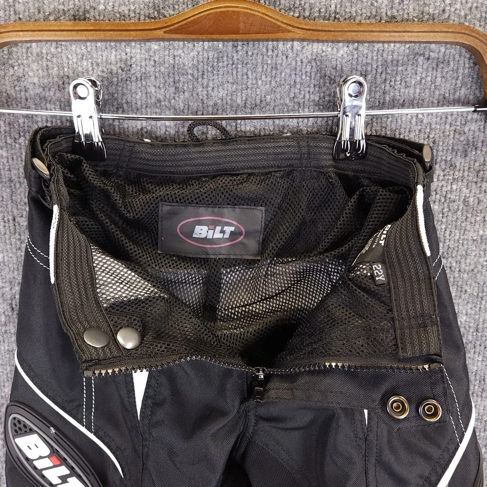 Bilt Pants Boys' 22Y Black‎ White Motorcycle Motocross Riding Kids Racing